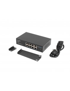 Lanberg RSFE-8P-2GE-120 switch No administrado Gigabit Ethernet (10 100 1000) Energía sobre Ethernet (PoE) 1U Negro 2