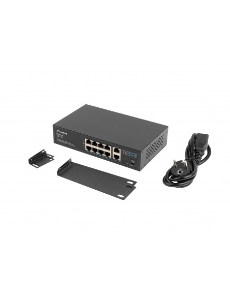 Lanberg RSFE-8P-2GE-120 switch No administrado Gigabit Ethernet (10 100 1000) Energía sobre Ethernet (PoE) 1U Negro