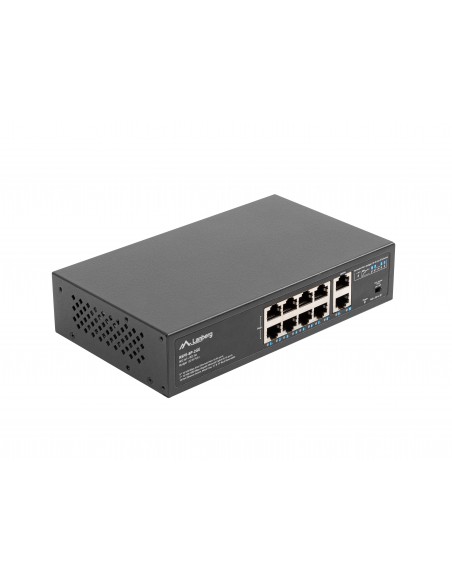 Lanberg RSFE-8P-2GE-120 switch No administrado Gigabit Ethernet (10 100 1000) Energía sobre Ethernet (PoE) 1U Negro