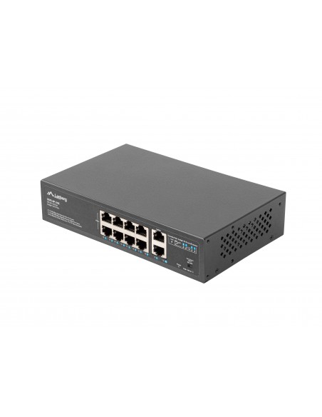 Lanberg RSFE-8P-2GE-120 switch No administrado Gigabit Ethernet (10 100 1000) Energía sobre Ethernet (PoE) 1U Negro