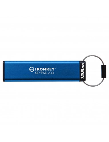 Kingston Technology IronKey Keypad 200 unidad flash USB 128 GB USB tipo A 3.2 Gen 1 (3.1 Gen 1) Azul