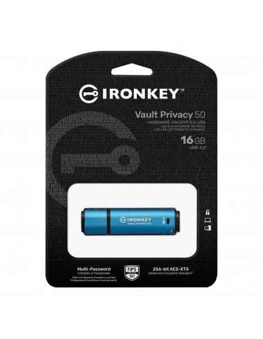 Kingston Technology IronKey Vault Privacy 50 unidad flash USB 16 GB USB tipo A 3.2 Gen 1 (3.1 Gen 1) Azul