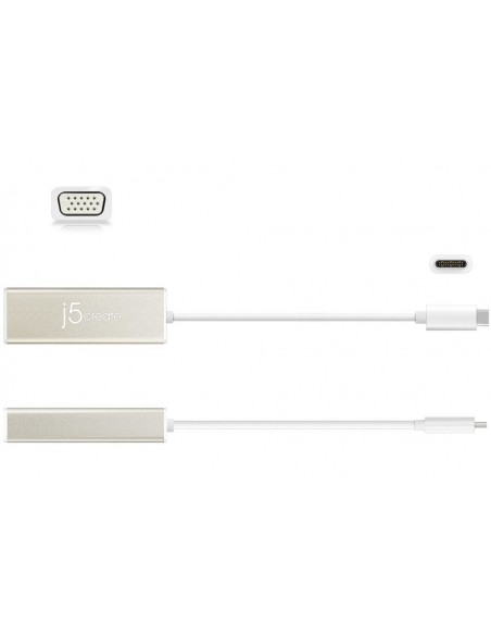 j5create JCA111 Adaptador gráfico USB 1920 x 1080 Pixeles Aluminio, Blanco