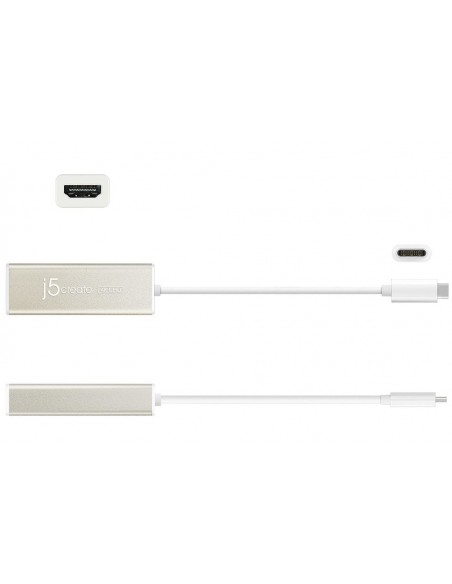 j5create JCA153 Adaptador gráfico USB 3840 x 2160 Pixeles Aluminio, Blanco