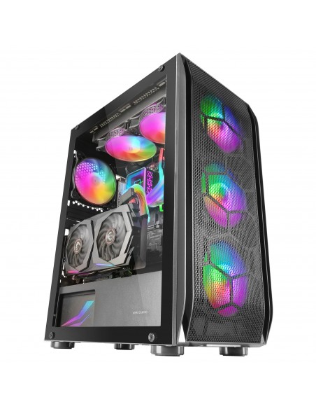 Mars Gaming MC-KX Negro Torre Gaming Premium E-ATX Sistema CPU FREEZER 5 Ventiladores ARGB Ultra-silenciosos Controladora ARGB