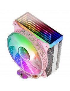 Mars Gaming MCPU-VR Rosa Disipador CPU Doble Espejo Infinito ARGB 4 Heatpipes HCT TDP 180W Ventilador Ultra-silencioso PWM 12cm 2