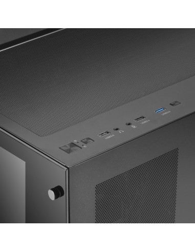 Mars Gaming MCV3 Negro Torre Gaming Custom XXL E-ATX Ventana Cristal Templado Lateral y Frontal Estructura Modular Doble Cámara