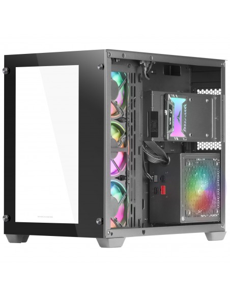 Mars Gaming MCV3 Negro Torre Gaming Custom XXL E-ATX Ventana Cristal Templado Lateral y Frontal Estructura Modular Doble Cámara