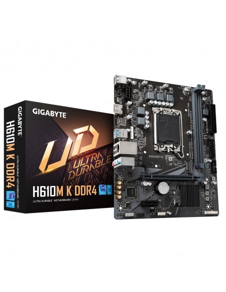Gigabyte H610M K DDR4 1.0 placa base Intel H610 Express LGA 1700 micro ATX Gigabyte H610M K DDR4 1.0 placa base Intel H610 Express LGA 1700 micro ATX