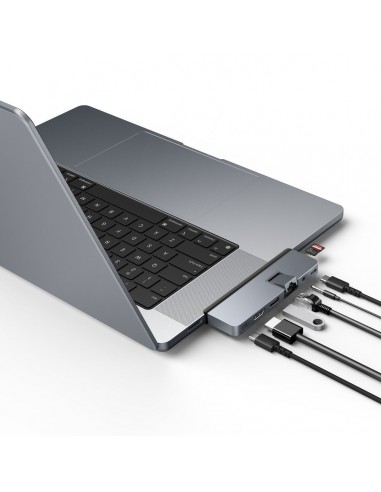 HYPER HD575-GRY-GL base para portátil y replicador de puertos USB 3.2 Gen 1 (3.1 Gen 1) Type-C Gris