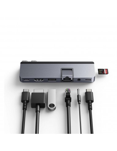 HYPER HD575-GRY-GL base para portátil y replicador de puertos USB 3.2 Gen 1 (3.1 Gen 1) Type-C Gris