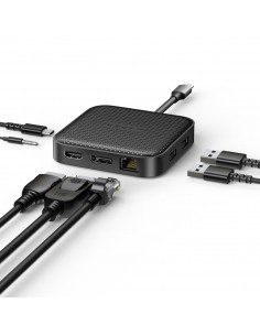 HYPER HD583-GL base para portátil y replicador de puertos Acoplamiento USB 3.2 Gen 1 (3.1 Gen 1) Type-C Negro 2