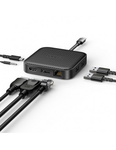 HYPER HD583-GL base para portátil y replicador de puertos Acoplamiento USB 3.2 Gen 1 (3.1 Gen 1) Type-C Negro