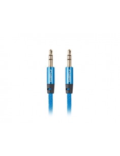 Lanberg CA-MJMJ-10CU-0020-BL cable de audio 2 m 3,5mm Azul