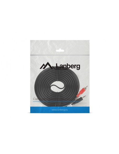 Lanberg CA-MJRC-10CC-0050-BK cable de audio 5 m 3,5mm 2 x RCA Negro