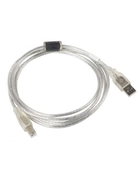 Lanberg CA-USBA-12CC-0018-TR cable USB 1,8 m USB 2.0 USB B Transparente