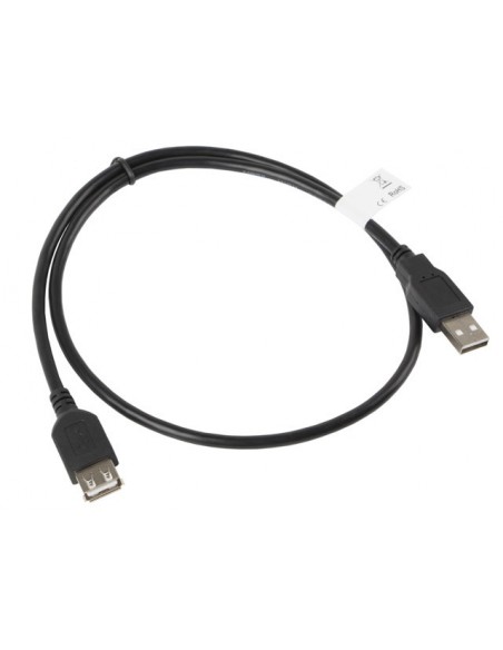Lanberg CA-USBE-10CC-0007-BK cable USB 0,7 m USB 2.0 USB A Negro