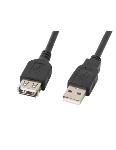 Lanberg CA-USBE-10CC-0018-BK cable USB 1,8 m USB 2.0 USB A Negro