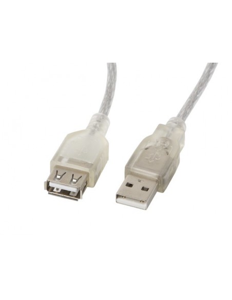 Lanberg CA-USBE-12CC-0018-TR cable USB 1,8 m USB 2.0 USB A Transparente