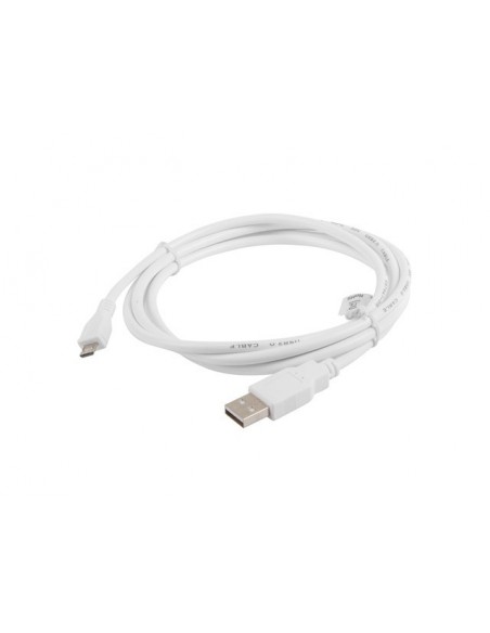 Lanberg CA-USBM-10CC-0018-W cable USB 1,8 m USB 2.0 Micro-USB B USB A Blanco