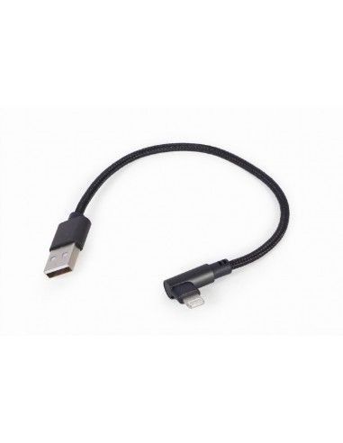 Gembird CC-USB2-AMLML-0.2M cable de conector Lightning 0,2 m Negro