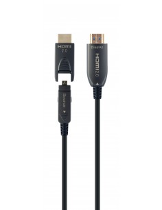Gembird CCBP-HDMID-AOC-50M cable HDMI HDMI tipo D (Micro) HDMI tipo A (Estándar) Negro