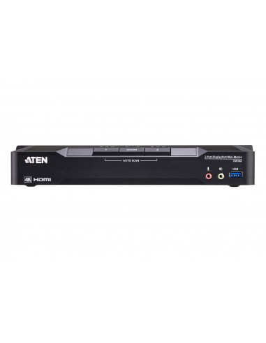 ATEN Matriz de vídeo en formato compacto KVM DisplayPort 4K dual display de 2 puertos con Boundless Switching