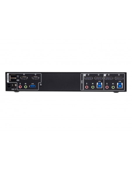 ATEN Matriz de vídeo en formato compacto KVM DisplayPort 4K dual display de 2 puertos con Boundless Switching