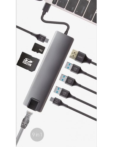 CoolBox HUB USB-C miniDOCK 9 en 1