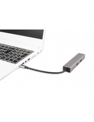 CoolBox Hub miniDOCK4 USB-C Alámbrico USB 3.2 Gen 1 (3.1 Gen 1) Type-C Acero