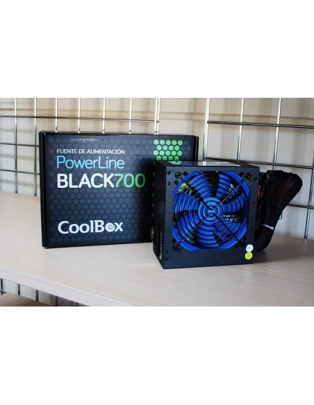 CoolBox Powerline Black 700 unidad de fuente de alimentación 700 W 20+4 pin ATX ATX Negro