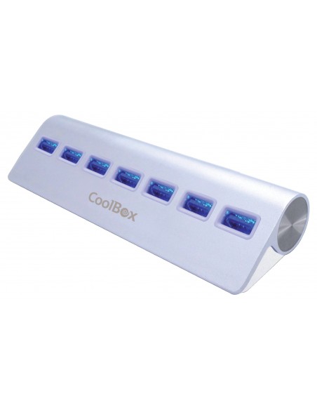 CoolBox COO-HU7ALU3 hub de interfaz USB 3.2 Gen 1 (3.1 Gen 1) Type-A 5000 Mbit s Plata