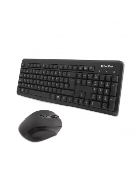 CoolBox COO-KTR-02W teclado Ratón incluido RF inalámbrico QWERTY Español Negro