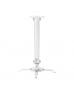 AISENS Soporte Universal Giratorio, Inclinable y Extensible de Techo para Proyector 13.5Kg, Blanco