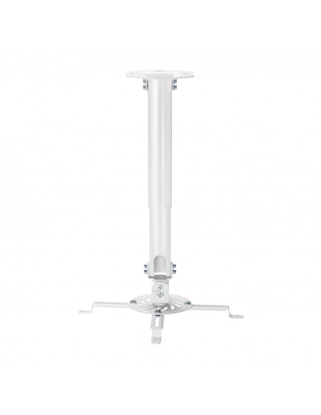 AISENS Soporte Universal Giratorio, Inclinable y Extensible de Techo para Proyector 13.5Kg, Blanco