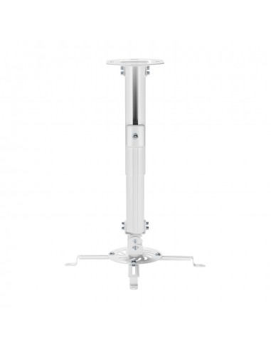 AISENS Soporte Universal Giratorio, Inclinable y Extensible de Techo para Proyector 13.5Kg, Blanco
