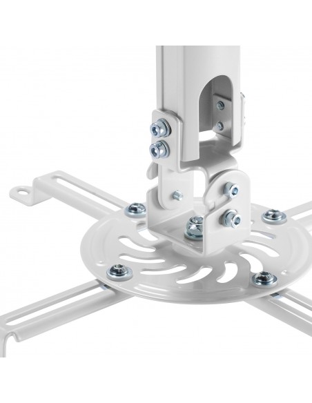 AISENS Soporte Universal Giratorio, Inclinable y Extensible de Techo para Proyector 13.5Kg, Blanco