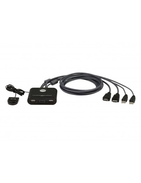 ATEN Switch KVM USB FHD HDMI de 2 puertos en formato cable