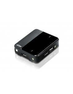 ATEN Switch KVM DisplayPort Audio USB de 2 puertos (compatible con 4K, cables incluidos)