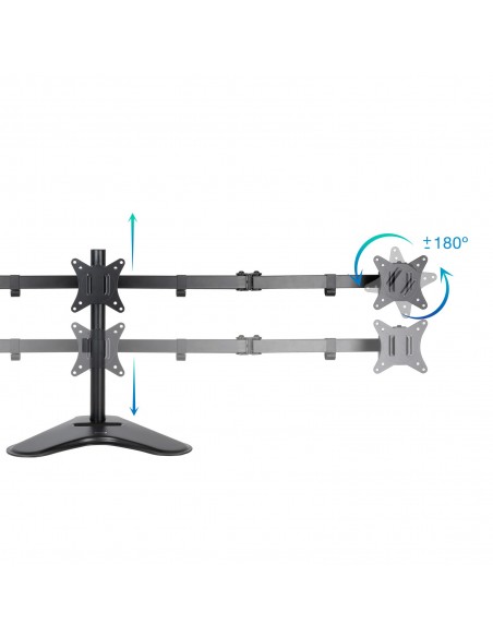 TooQ Soporte de Mesa para 3 Pantallas 17"-27", Negro