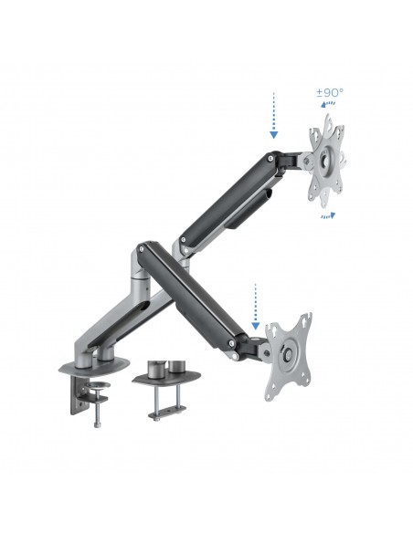 TooQ DB4132TNR-G soporte para monitor 81,3 cm (32") Negro Escritorio