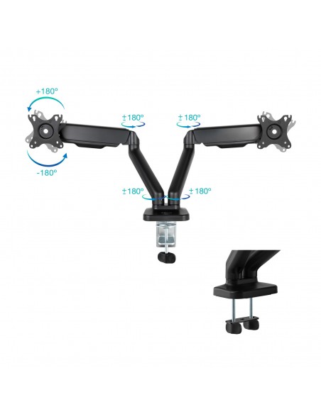 TooQ Soporte de Mesa para 2 Pantallas 17"-32", Negro TooQ Soporte de Mesa para 2 Pantallas 17"-32", Negro