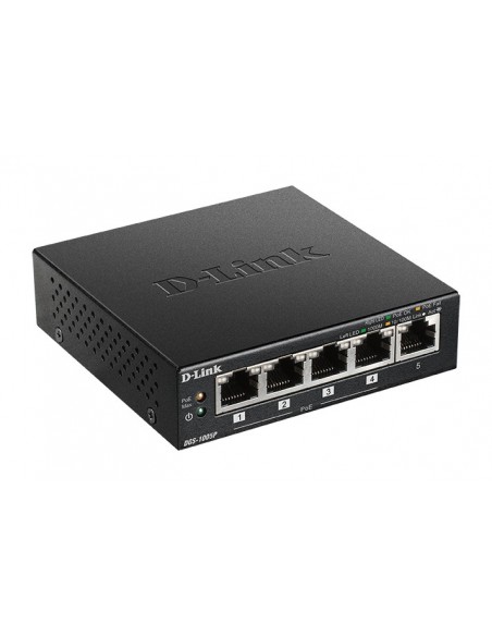 D-Link DGS-1005P No administrado L2 Gigabit Ethernet (10 100 1000) Energía sobre Ethernet (PoE) Negro