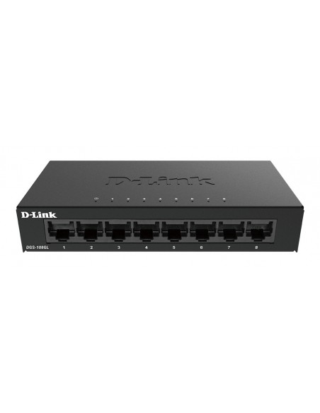 D-Link DGS-108GL No administrado Gigabit Ethernet (10 100 1000) Negro