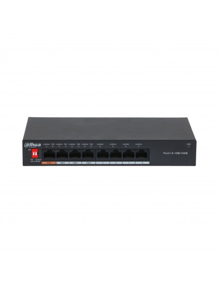 Dahua Technology PoE DH-PFS3008-8ET-60 switch No administrado L2 Fast Ethernet (10 100) Energía sobre Ethernet (PoE) Negro
