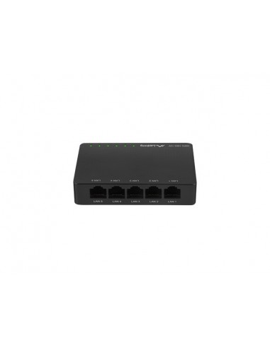 Lanberg DSP2-1005-12V switch No administrado Gigabit Ethernet (10 100 1000) Negro