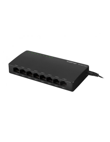 Lanberg DSP2-1008-12V switch No administrado Gigabit Ethernet (10 100 1000) Negro