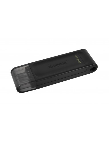 Kingston Technology DataTraveler 70 unidad flash USB 64 GB USB Tipo C 3.2 Gen 1 (3.1 Gen 1) Negro
