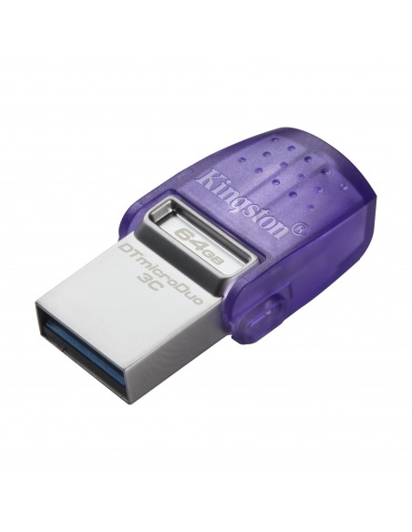 Kingston Technology DataTraveler microDuo 3C unidad flash USB 64 GB USB Type-A   USB Type-C 3.2 Gen 1 (3.1 Gen 1) Púrpura,