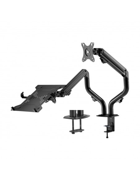 AISENS Soporte de Mesa Contrapeso Giratorio e Inclinable para Portatil y Monitor TV 8Kg de 17-32, Negro